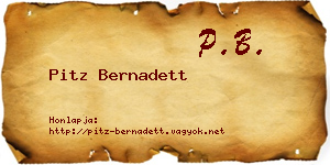 Pitz Bernadett névjegykártya