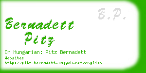 bernadett pitz business card